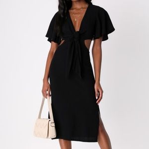 Lulu’s Black Cutout Midi Dress